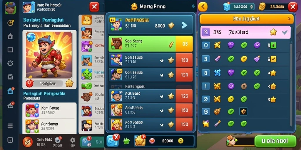 Tangkapan layar dari menu pilihan permainan yang beragam.
